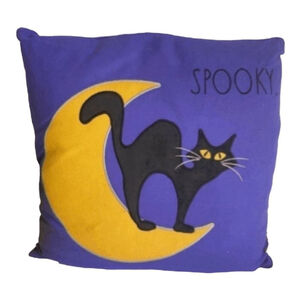 Rae Dunn Halloween Purple Pillow | Cat & Moon
